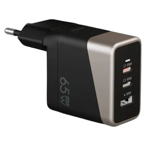 ATEN GaN mains charger Essentials 65W 3 ports black UP365