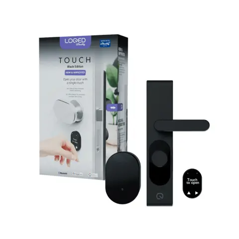 SHELLY LOQED 2S érintős okos Wi-Fi + Bluetooth zár fekete