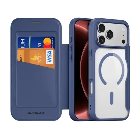 DUX DUCIS Skin X Pro flip tok iPhone 18 Pro / 17 Pro sötétkék