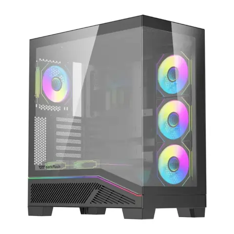 DARKFLASH K430 + 6 db ventilátor fekete