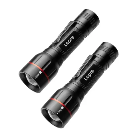 LEPRO LED flashlight set 2 pcs 300 lm black OPR120028-2