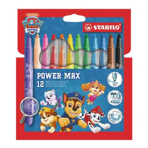 STABILO Power Max Šapa patrola marker pribor 3 mm 12 boja