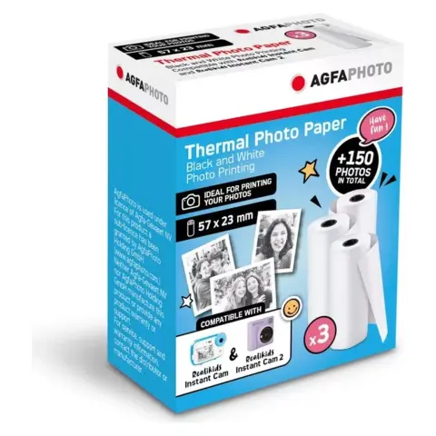 AGFAPHOTO Hőpapír Realikids ARKIC2-höz fekete-fehér 3 db AG-ATP3WH2