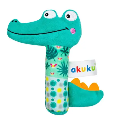 AKUKU Soft plush rattle Krokodil