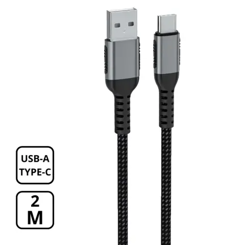 CELLECT USB 2.0 Type C Punjač / podatkovni kabel Siva 2m MDCU-TEXT-TYPEC2-GY