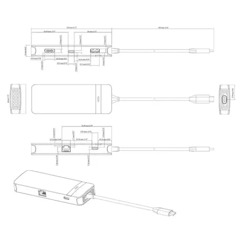 VISION TC-USBCHUB5P USB-C dokkoló állomás HDMI 1GbE fekete