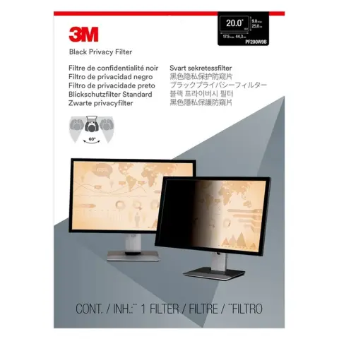 3M Betekintésvédelmi monitorszűrő 20" 16:9 PF200W9B