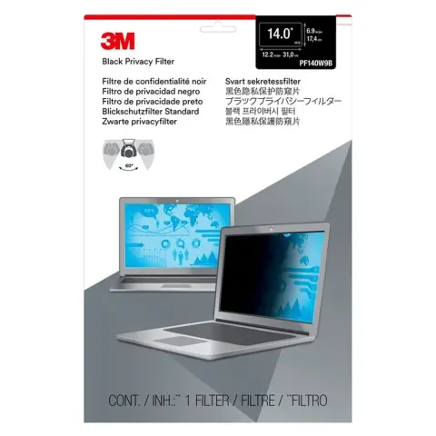 3M Privacy filter filter 14" notebook black PF140W9B