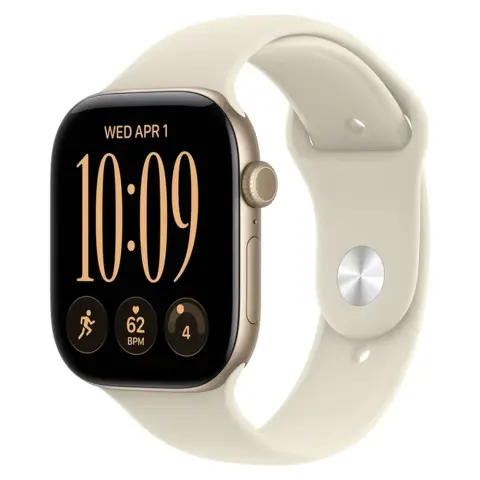 APPLE Watch Series 12 GPS + Cellular 46mm világosarany aluminum case sand sport strap S/M mjga4mp/a