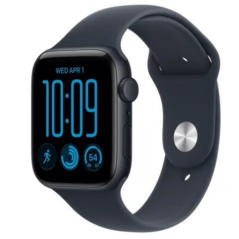 APPLE Watch SE3 v2 GPS 44mm éjfekete alumínium tok tengerészkék sportszíj S/M mjl74mp/a