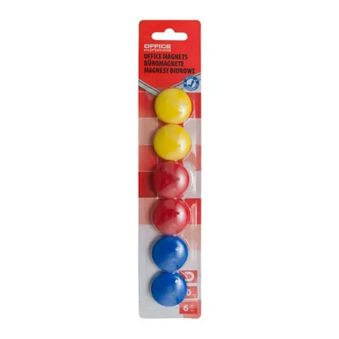 OFFICE PRODUCTS Mágneskorong 30 mm 6 pcs mixed colors