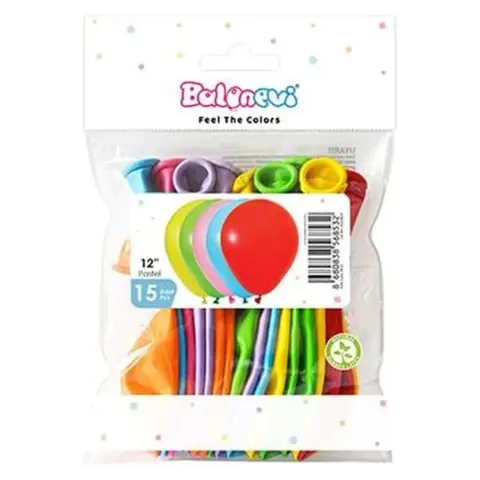 Léggömb 30 cm mixed colors 15 pcs