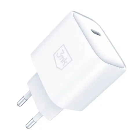3MK RAYO Charger PD 20W charger Type-C socket + cable white