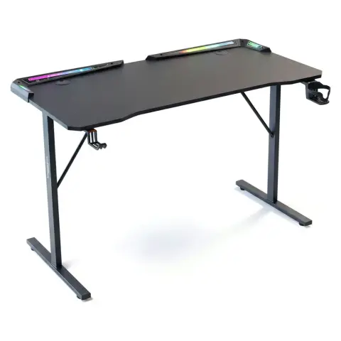BEWELLO Gamer asztal RGB LED 120 x 60 x 75 cm fekete BMD1128BK